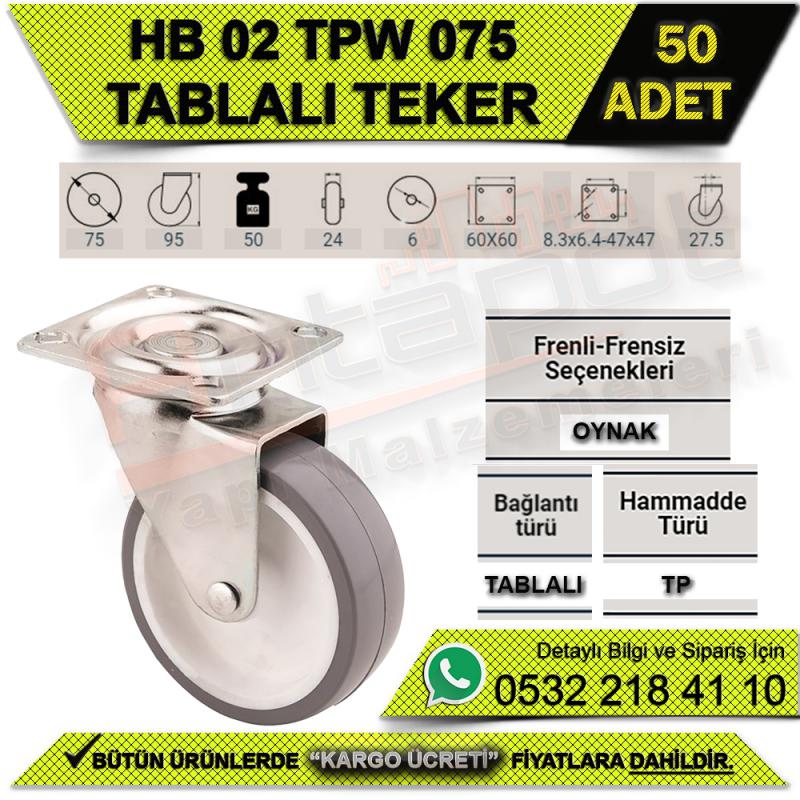 HB 02 TPW 075 TABLALI FRENLİ TEKER (50 ADET)